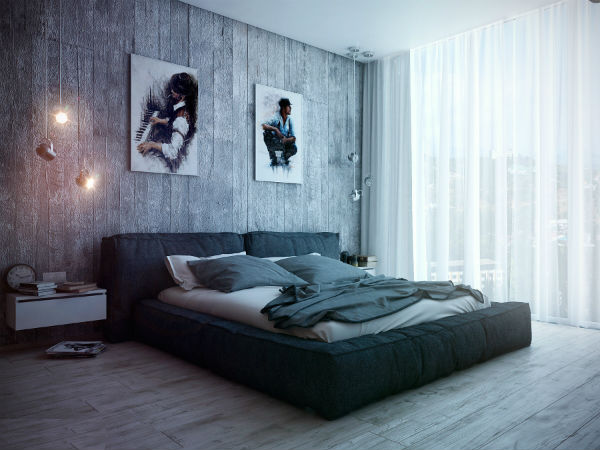 Пример проектировки городской спальни в стиле лофт фото