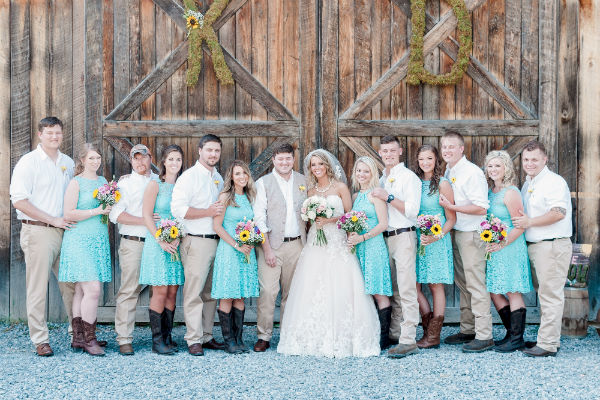 Деревенская свадьба в серо-голубых тонах фото