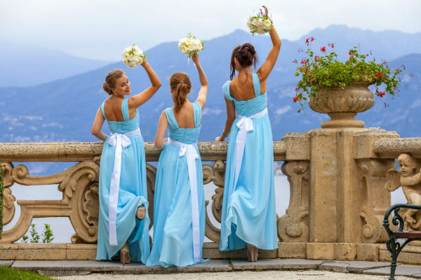 Бирюзовое платье невесты фото
