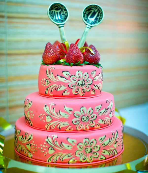 Свадебный торт в русском народном стиле фото