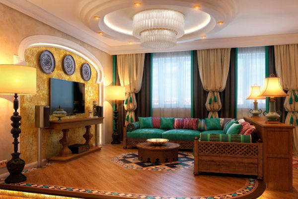 Египетский стиль в интерьере гостиной фото