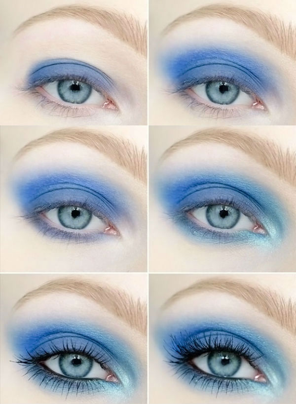 Голубой смоки айс для голубых или синих глаз фото