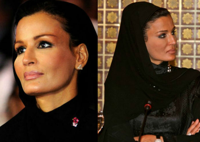 Правительница Катара шейха Моза до и после омолаживающей пластики фото