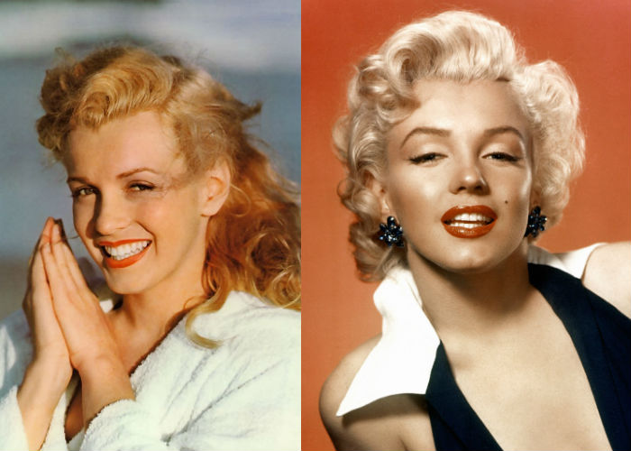 Известная актриса XX века красавица Мэрилин Монро до и после пластики губ, контура фото