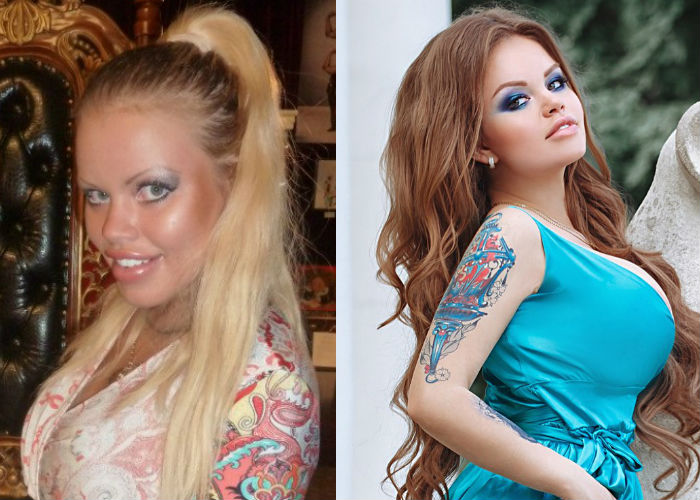 Известная эксцентричная модель и звезда инстаграма Олеся Малибу до и после пластики лица, увеличения губ фото