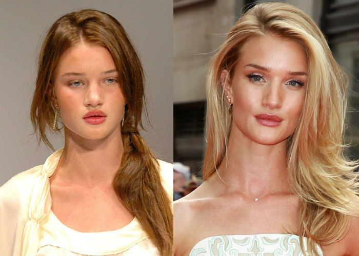 Топ модель Рози Хантингтон Уайтли до и после ринопластики фото