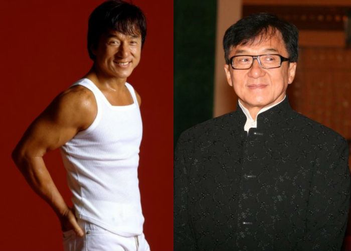 Популярный китайский актер и каскадер Джеки Чан в молодости 35-40 лет назад и сейчас фото