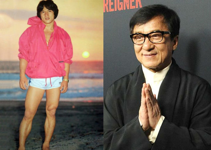 Известный китайский актер и каскадер Джеки Чан в молодости 35-40 лет назад и сейчас фото