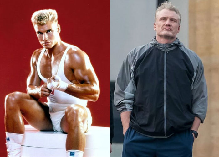 Известный шведский и голливудский актер и спортсмен Дольф Лундгрен в молодости 35-40 лет назад и теперь фото