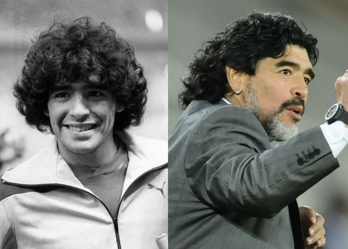 Популярный аргентинский футболист и тренер Диего Марадона в молодости 35-40 лет назад фото