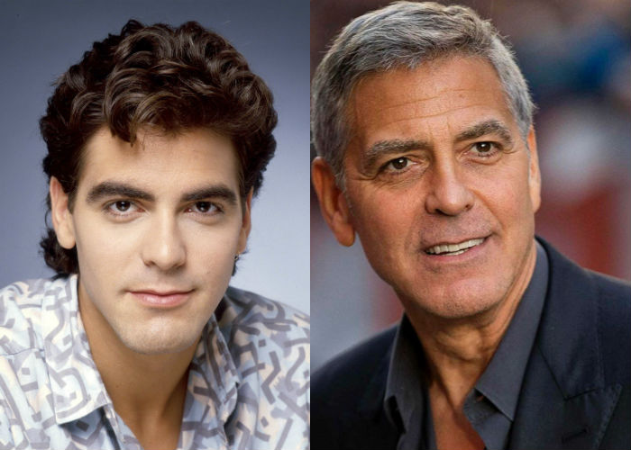 Актер Джордж Клуни в молодости 35-40 лет назад и сейчас фото