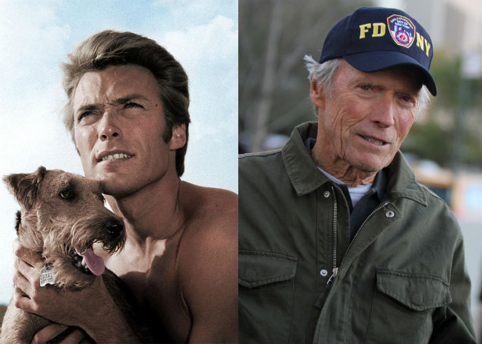 Известный американский актер Клинт Иствуд в молодости 65-70 лет назад и сейчас фото