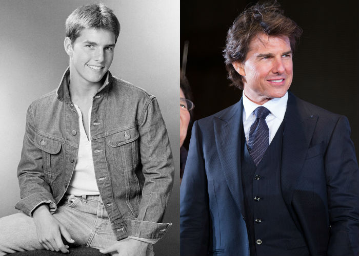 Известный голливудский актер и продюсер Том Круз в молодости 25-30 лет назад и теперь фото